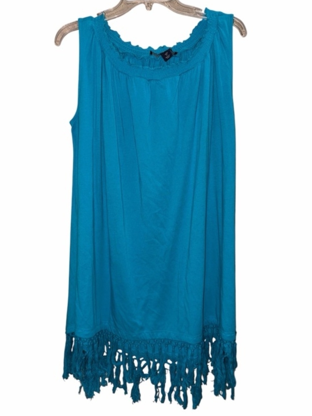 Denim 24/7 Turquoise Fringe Swim Cover-Up - Picture 3 of 8